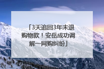 3天追回3年未退购物款！安岳成功调解一网购纠纷