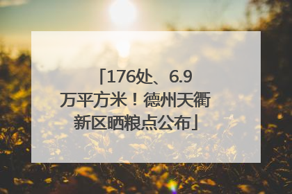 176处、6.9万平方米！德州天衢新区晒粮点公布