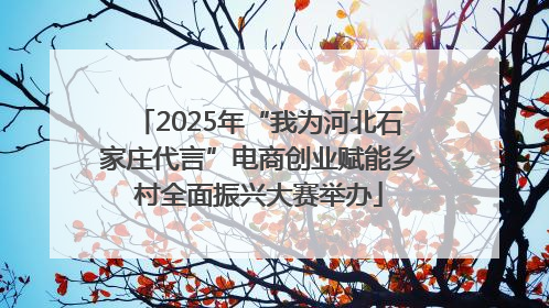 2025年“我为河北石家庄代言”电商创业赋能乡村全面振兴大赛举办