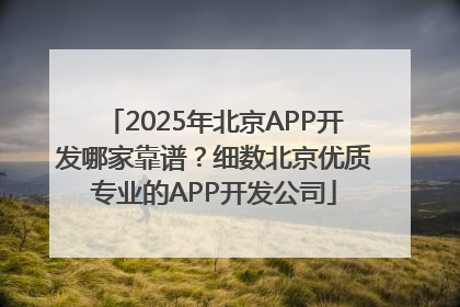 2025年北京APP开发哪家靠谱？细数北京优质专业的APP开发公司