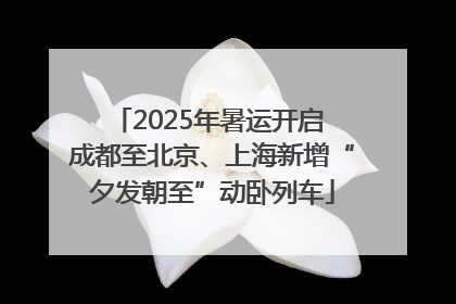 2025年暑运开启 成都至北京、上海新增“夕发朝至”动卧列车